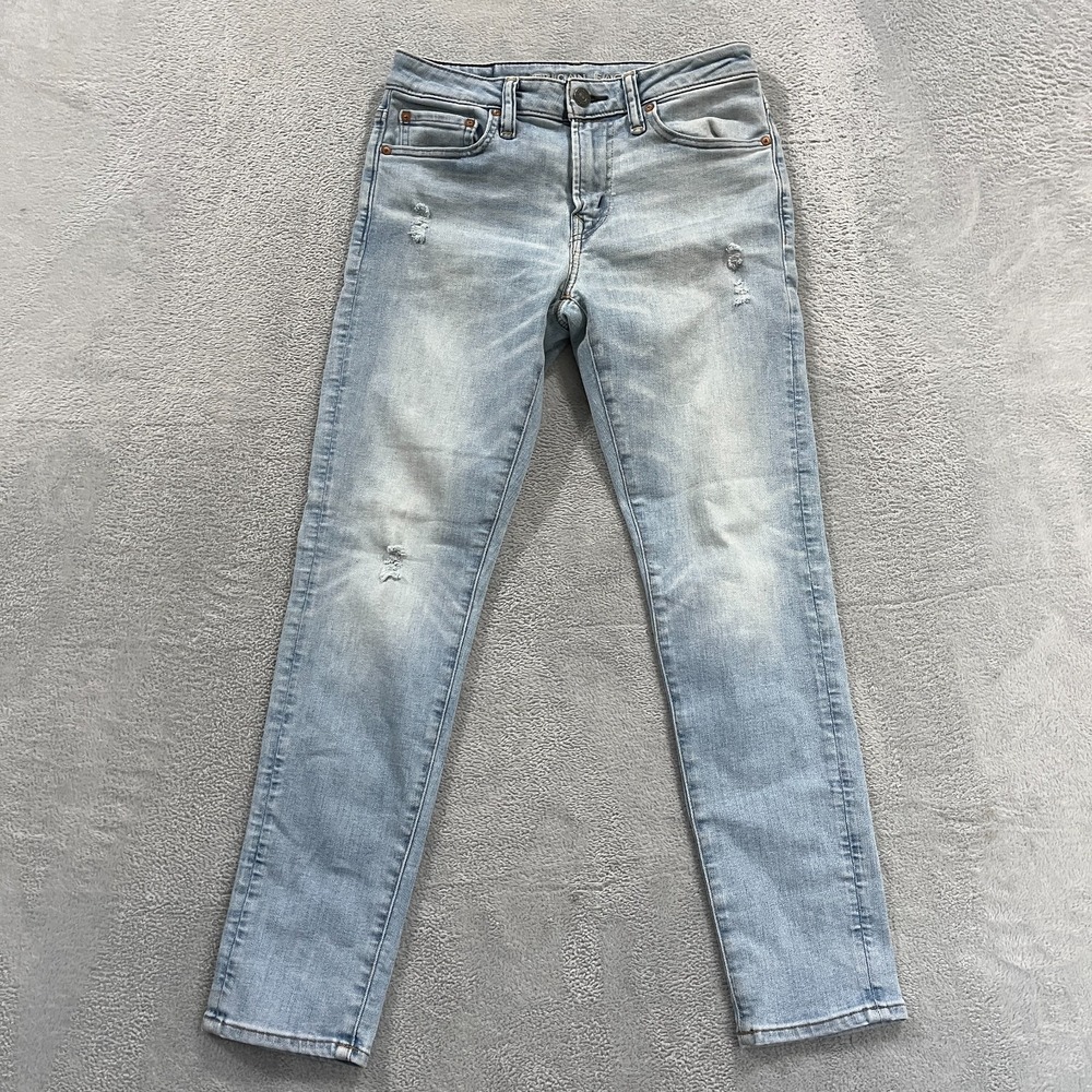 American Eagle Jeans Men 28X30 Blue Distressed Athletic Skinny Airflex Temp Tech